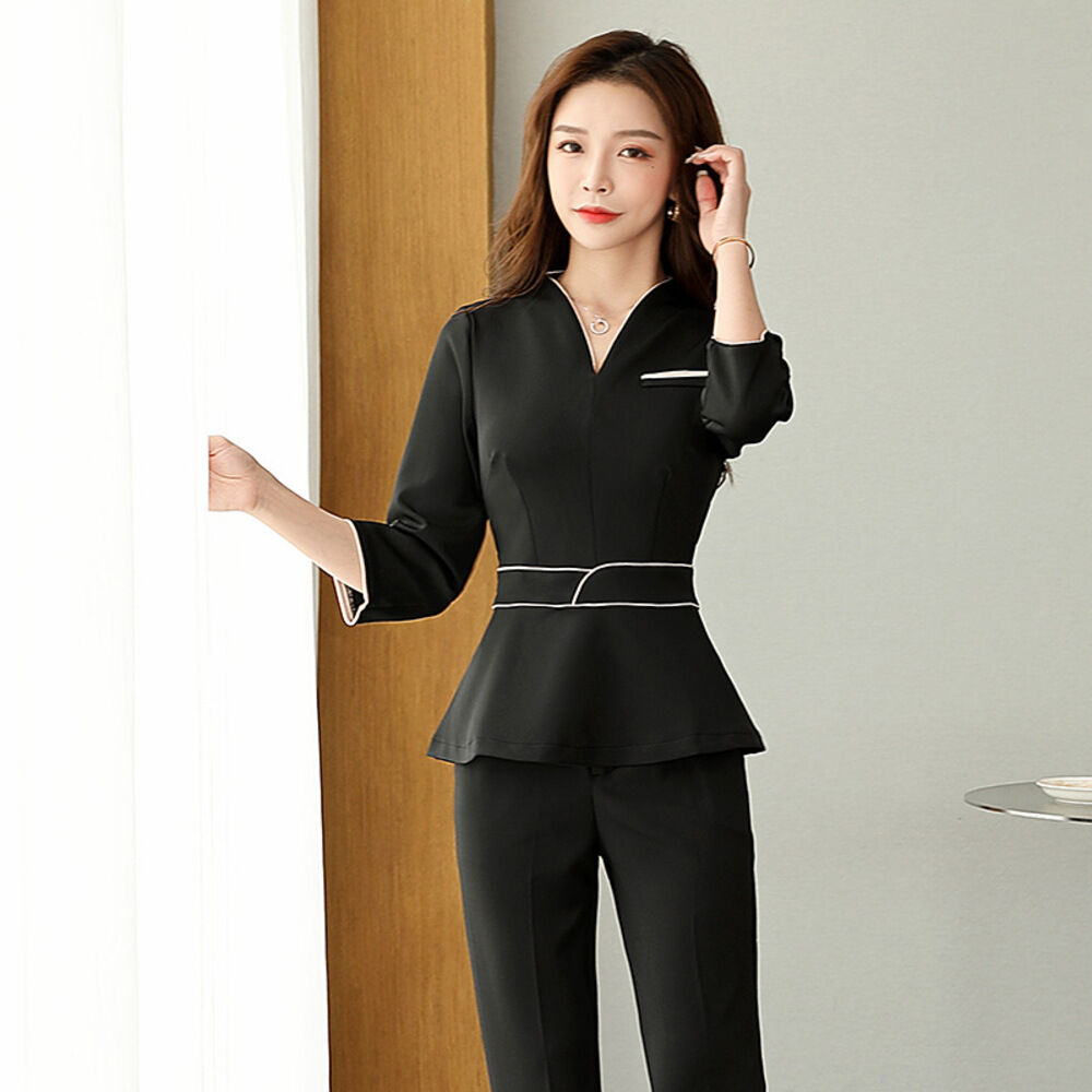BACKYARD FAMILY「エステ ユニフォーム セットアップ 通販 制服 可愛い 作業服 おしゃれ サロン マッサージ」|Tシャツ・カットソー|ブラック2