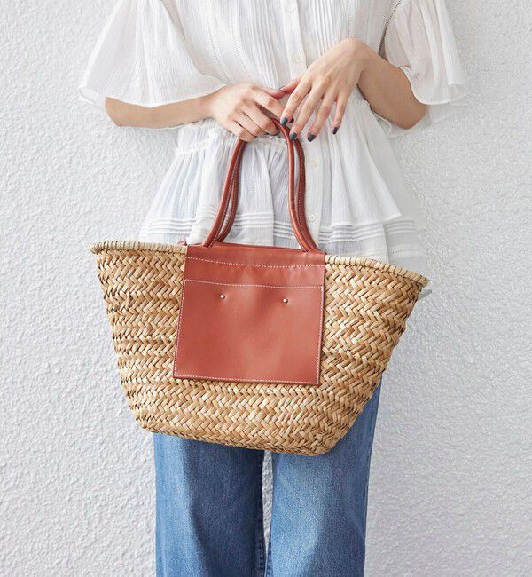SHIPS for women「レザー コンビ シーグラス バッグ」|かごバッグ|