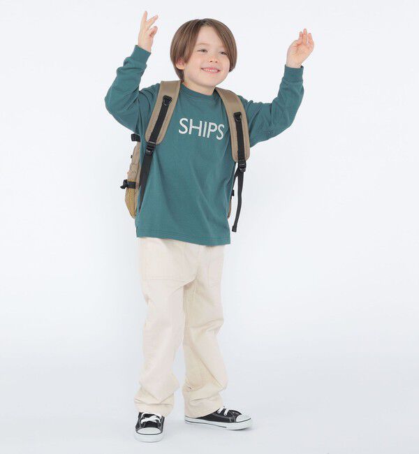SHIPS KIDS「SHIPS KIDS:100～130cm/刺繍 ロゴ ロングスリーブ Tシャツ」|Tシャツ・カットソー|