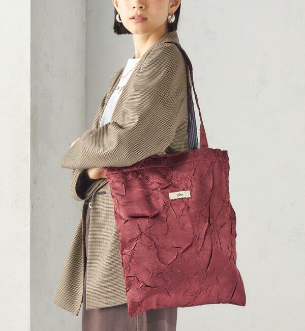 SHIPS for women「《予約》【SHIPS別注】Uhr: クラッシュ サテン トート バッグ」|トートバッグ|