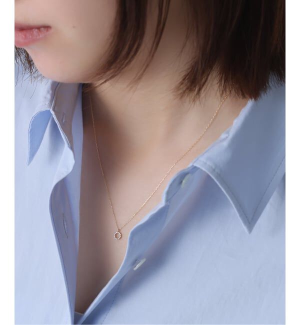 Lilas by Spick&Span「プチダイヤサークルラインネックレス K10」|ネックレス|