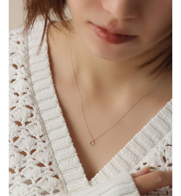 Lilas by Spick&Span「プチダイヤサークルラインネックレス K10」|ネックレス|
