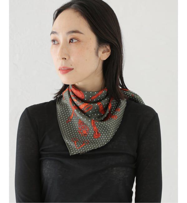  「manipuri/マニプリ シルクスカーフ 65*65 ドット」|バンダナ・スカーフ|