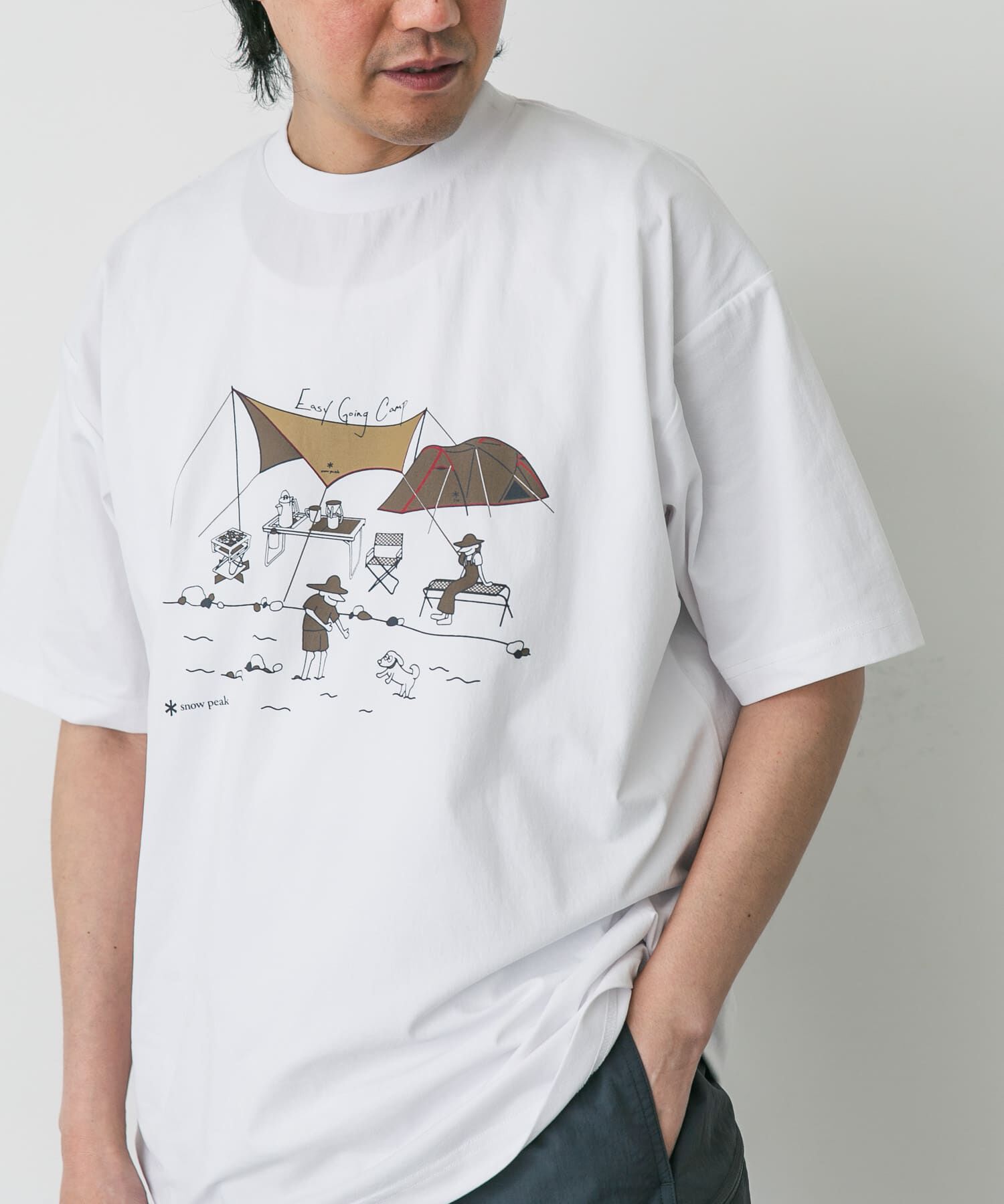 URBAN RESEARCH DOORS「『別注』Snow Peak&times;DOORS　WaterActive Print Tee」|Tシャツ・カットソー|