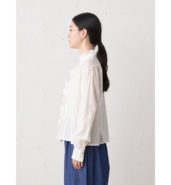MidiUmi「MidiUmi ピンタックレースシャツ」|シャツ・ブラウス|