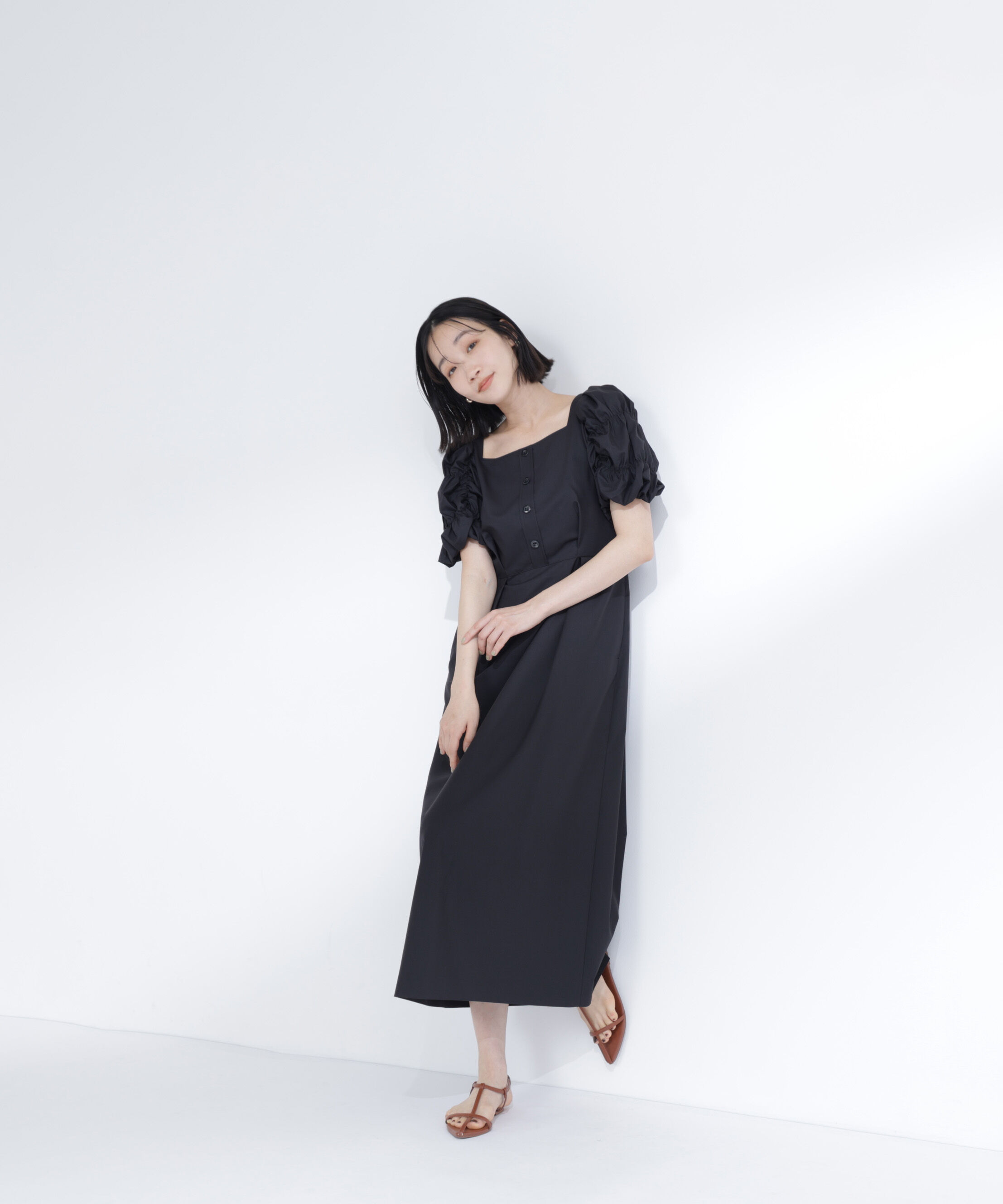  「パフィースリーブナローワンピース」|ワンピース|