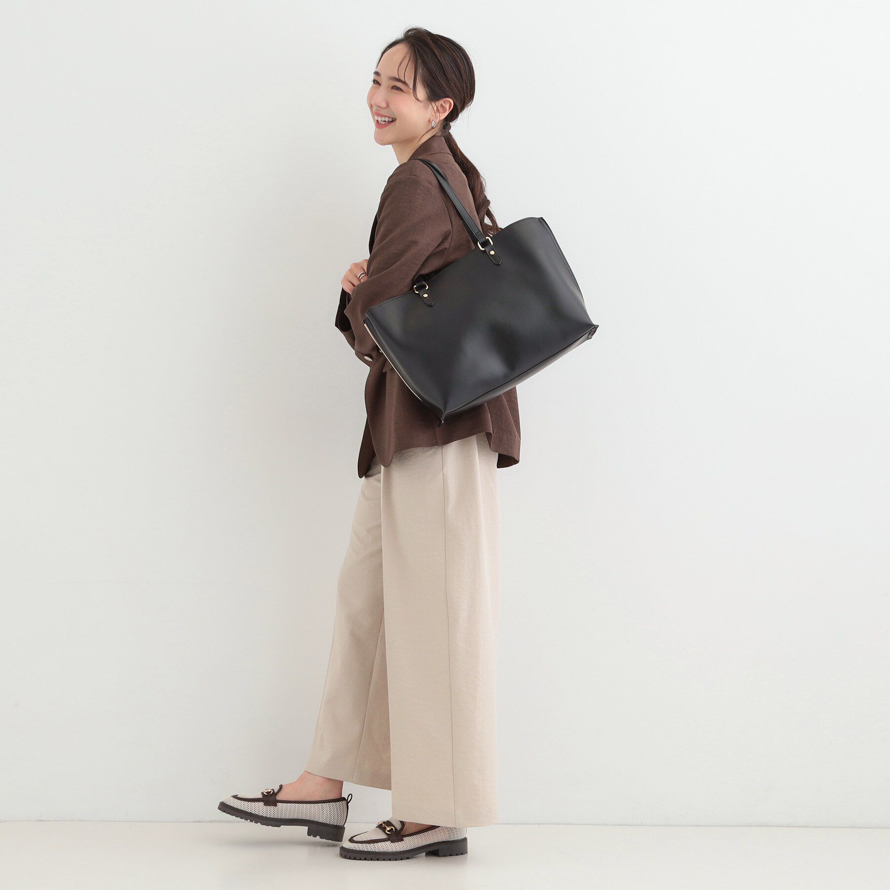 SHOO･LA･RUE「【A4】サイド配色トートバッグ」|トートバッグ|