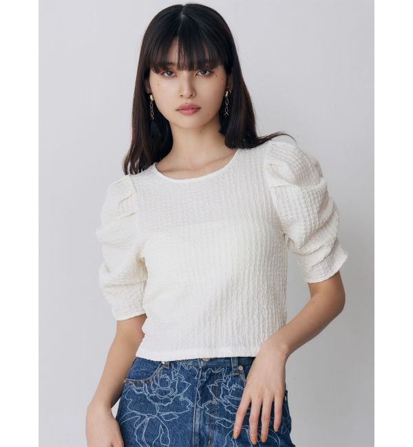 MURUA「シャーリングハーフトップス」|Tシャツ・カットソー|