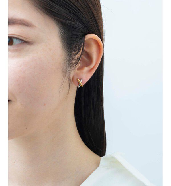 Jouete「ピアス クロス コンビカラー」|ピアス|