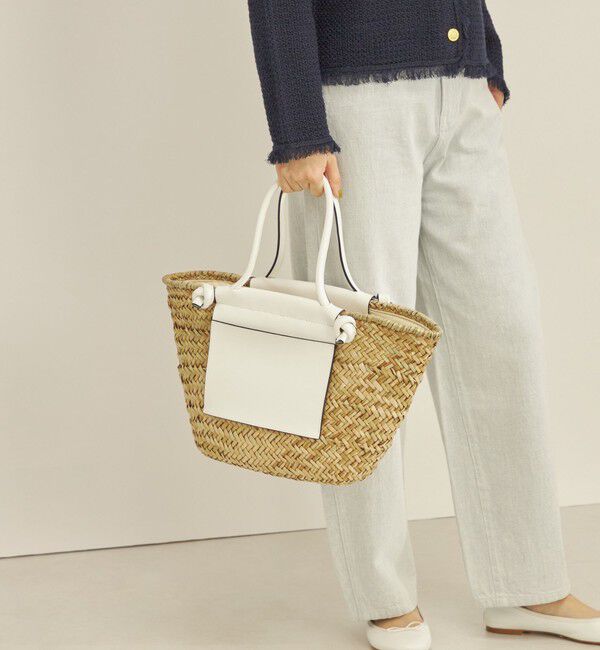 SHIPS for women「レザー コンビ シーグラス バッグ」|かごバッグ|