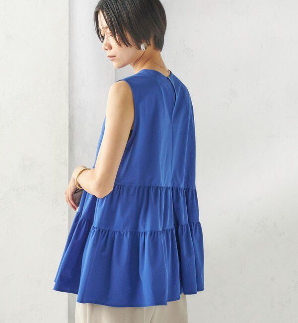SHIPS for women「〈接触冷感 / 撥水加工〉TEXBRID(R) タフタ ノースリーブ ブラウス」|シャツ・ブラウス|ロイヤルブルー