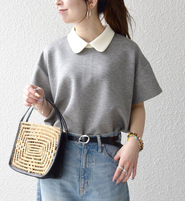 SHIPS any「《追加予約》SHIPS any:〈洗濯機可能〉バイカラー ショートスリーブ プルオーバー」|Tシャツ・カットソー|