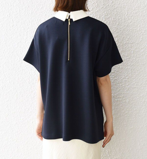 SHIPS any「《追加予約》SHIPS any:〈洗濯機可能〉バイカラー ショートスリーブ プルオーバー」|Tシャツ・カットソー|