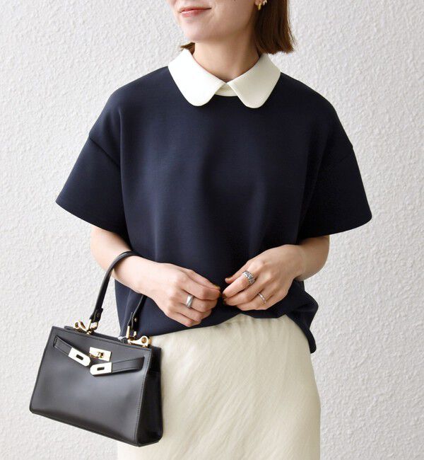 SHIPS any「《追加予約》SHIPS any:〈洗濯機可能〉バイカラー ショートスリーブ プルオーバー」|Tシャツ・カットソー|