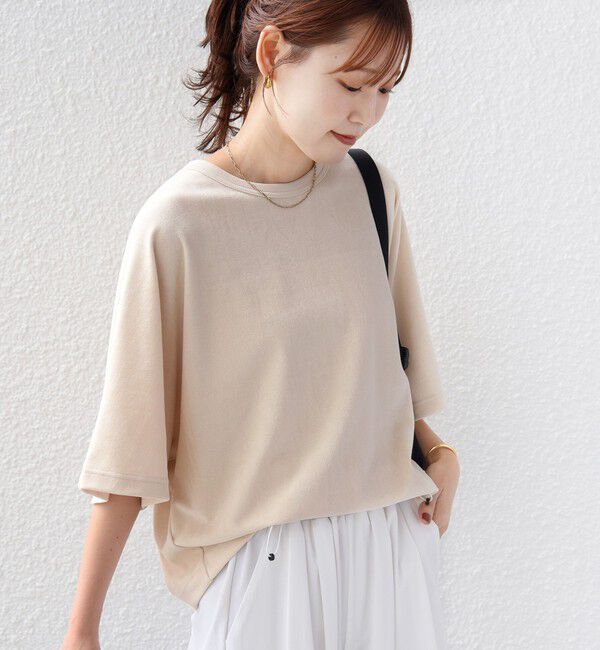 SHIPS for women「《予約》〈接触冷感/UVカット〉マイクロ パイル ドルマン スリーブ プルオーバー」|Tシャツ・カットソー|