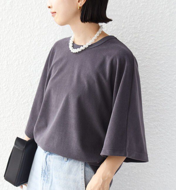 SHIPS for women「《予約》〈接触冷感/UVカット〉マイクロ パイル ドルマン スリーブ プルオーバー」|Tシャツ・カットソー|