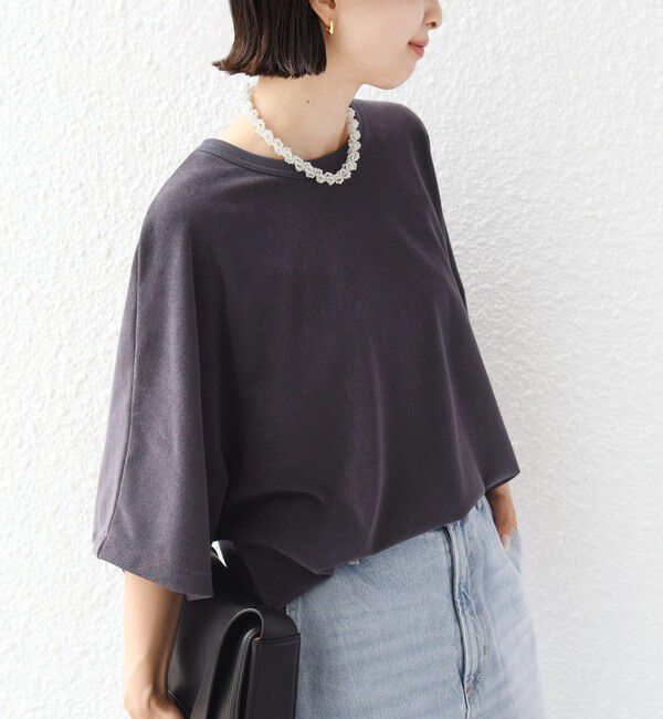 SHIPS for women「《予約》〈接触冷感/UVカット〉マイクロ パイル ドルマン スリーブ プルオーバー」|Tシャツ・カットソー|