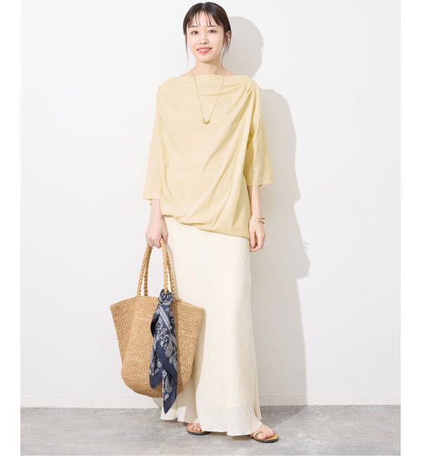 SLOBE IENA「ニュアンスネックBIG TEE」|Tシャツ・カットソー|