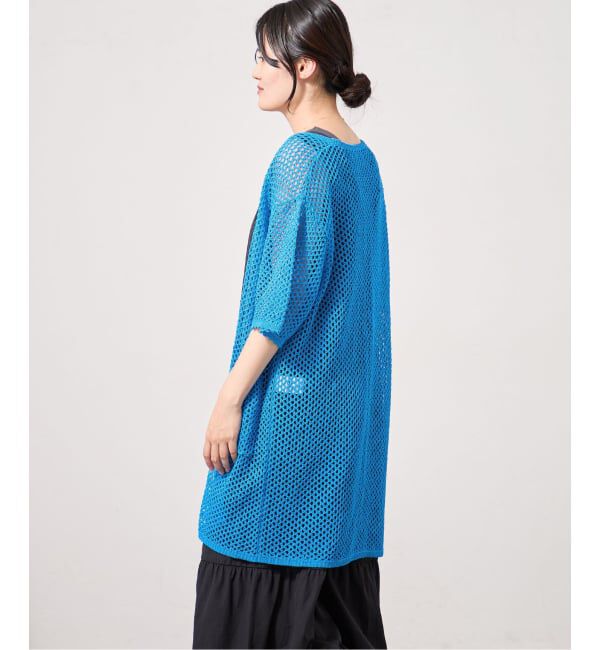 IENA「《一部店舗限定》エアリーメッシュ ハーフスリーブカーディガン」|ニット・セーター|
