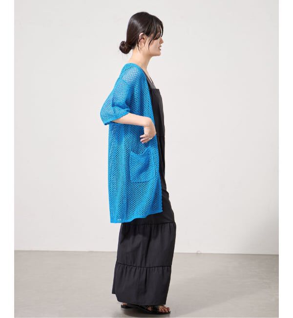 IENA「《一部店舗限定》エアリーメッシュ ハーフスリーブカーディガン」|ニット・セーター|