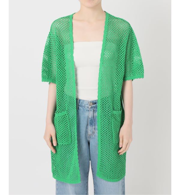 IENA「《一部店舗限定》エアリーメッシュ ハーフスリーブカーディガン」|ニット・セーター|