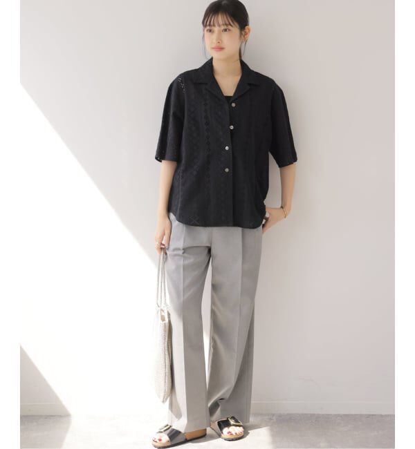 一部WEB限定追加》コットンカットワーク刺繍開襟シャツ（JOURNAL