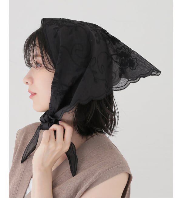 JOURNAL STANDARD「【SARA MALLIKA/サラマリカ】 Organza Arai Embroidery Babu」|バンダナ・スカーフ|ブラック