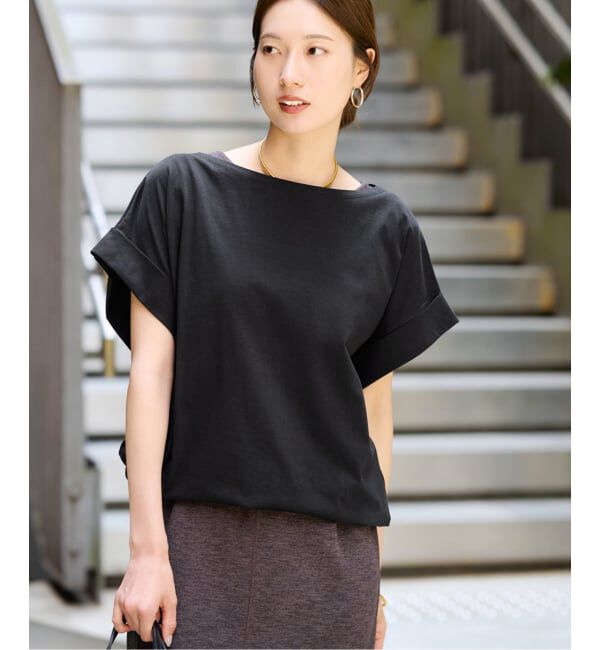 FRAMeWORK「ボートネック裾ドロストプルオーバー」|Tシャツ・カットソー|