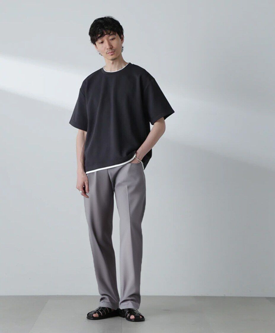 nano･universe「ガーターフェイクレイヤードTシャツ 半袖」|Tシャツ・カットソー|
