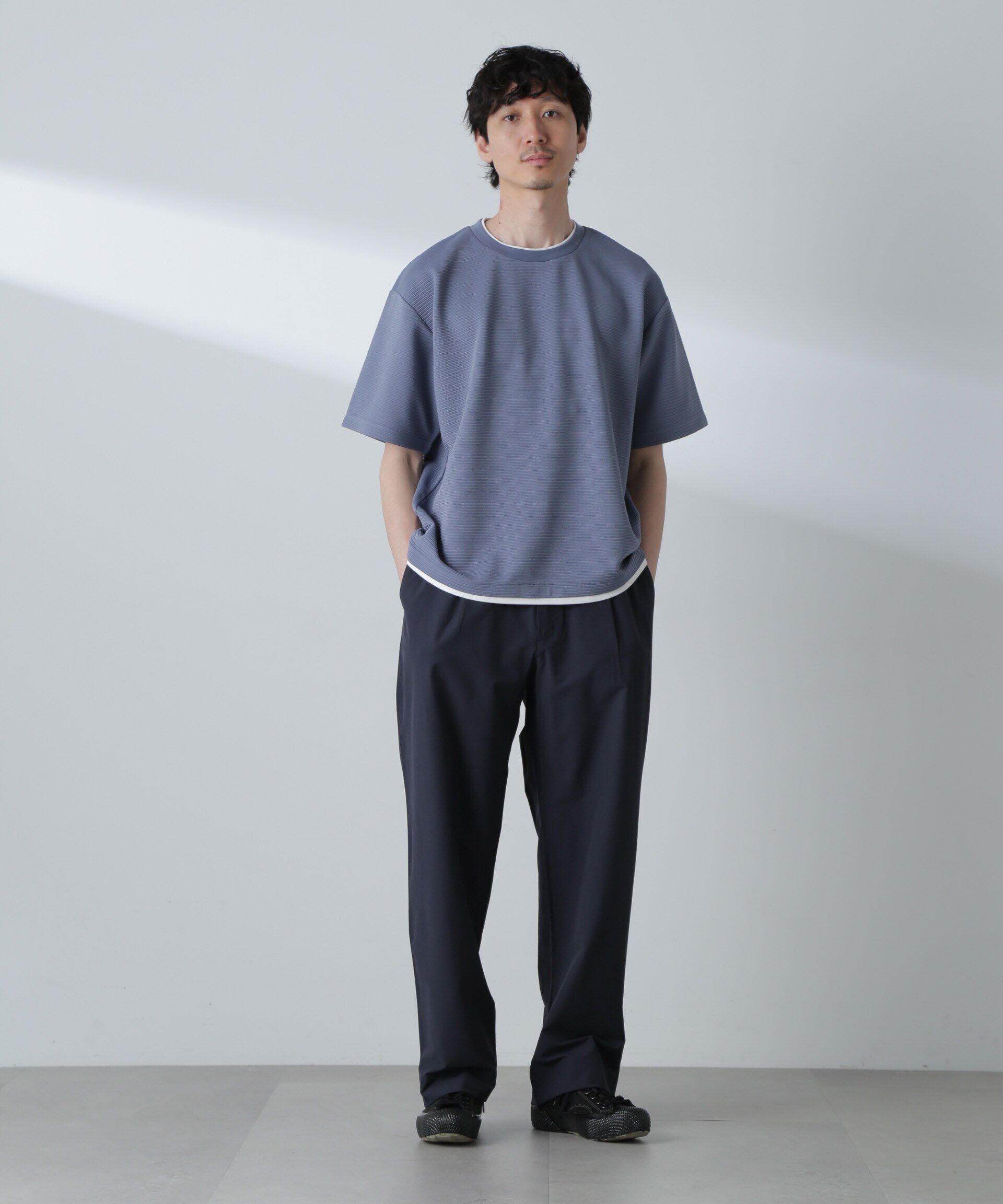 nano･universe「ガーターフェイクレイヤードTシャツ 半袖」|Tシャツ・カットソー|