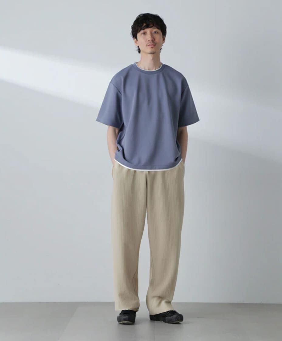nano･universe「ガーターフェイクレイヤードTシャツ 半袖」|Tシャツ・カットソー|