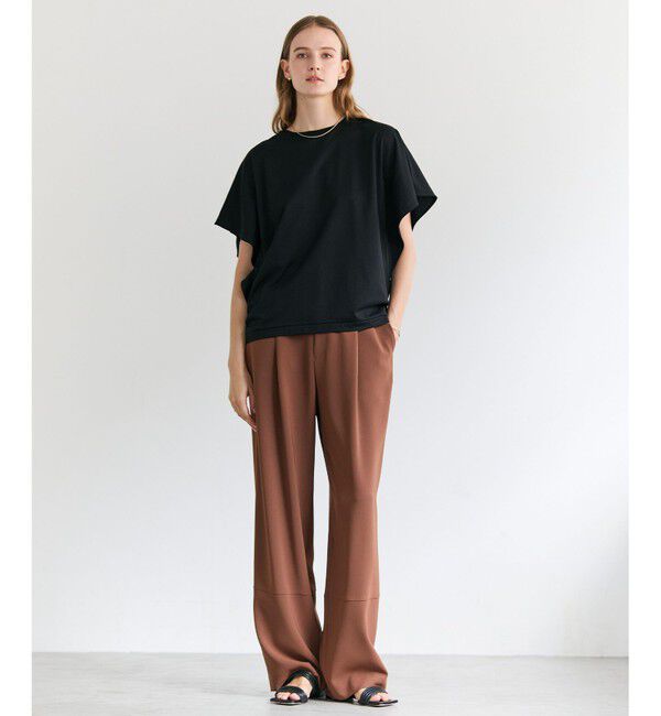 BEIGE,「GYPSUM / シルキータッチ セミワイドタックパンツ」|その他|