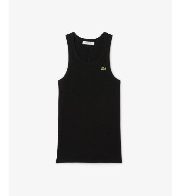 LACOSTE「ワンポイントロゴ エッセンシャルリブニットタンクトップ」|タンクトップ|