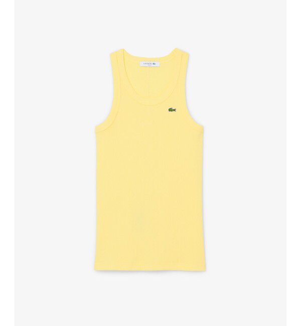 LACOSTE「ワンポイントロゴ エッセンシャルリブニットタンクトップ」|タンクトップ|