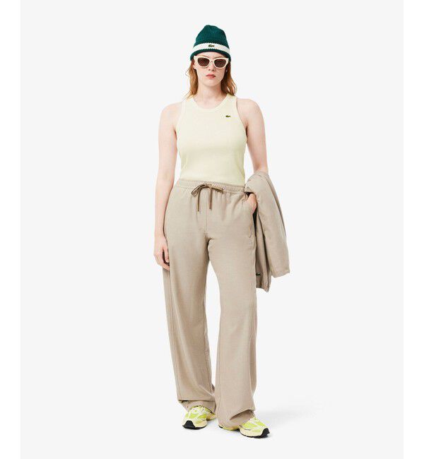 LACOSTE「ワンポイントロゴ エッセンシャルリブニットタンクトップ」|タンクトップ|