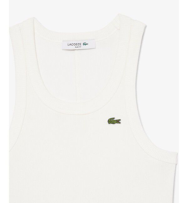 LACOSTE「ワンポイントロゴ エッセンシャルリブニットタンクトップ」|タンクトップ|