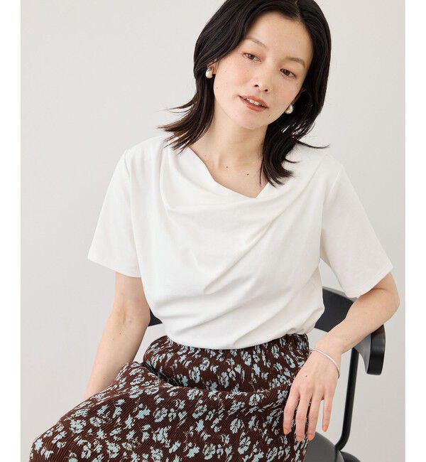 Rope&rsquo;Picnic「ハーフスリーブドレープカットトップス」|Tシャツ・カットソー|