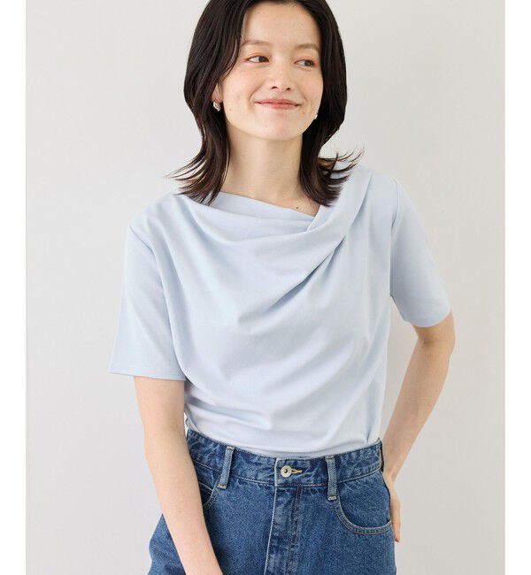 Rope&rsquo;Picnic「ハーフスリーブドレープカットトップス」|Tシャツ・カットソー|