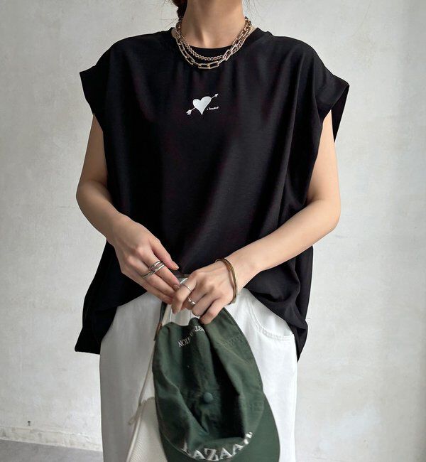  「【WEB限定】ハートバックロゴプリントTEE」|Tシャツ・カットソー|ブラック