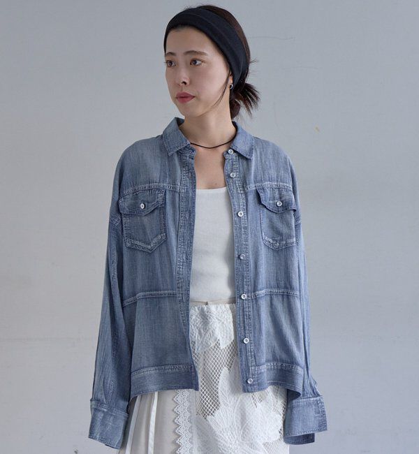  「【再入荷】シアーデニムシャツ」|シャツ・ブラウス|