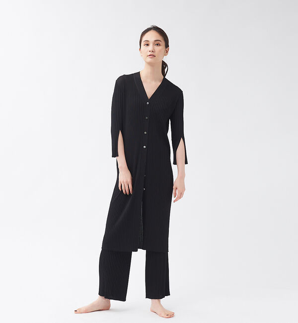 qualite「【WEB・一部店舗限定】《セットアップ対応》リブニットロングカーディガン」|カーディガン|