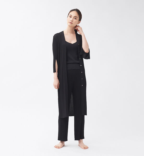 qualite「【WEB・一部店舗限定】《セットアップ対応》リブニットロングカーディガン」|カーディガン|