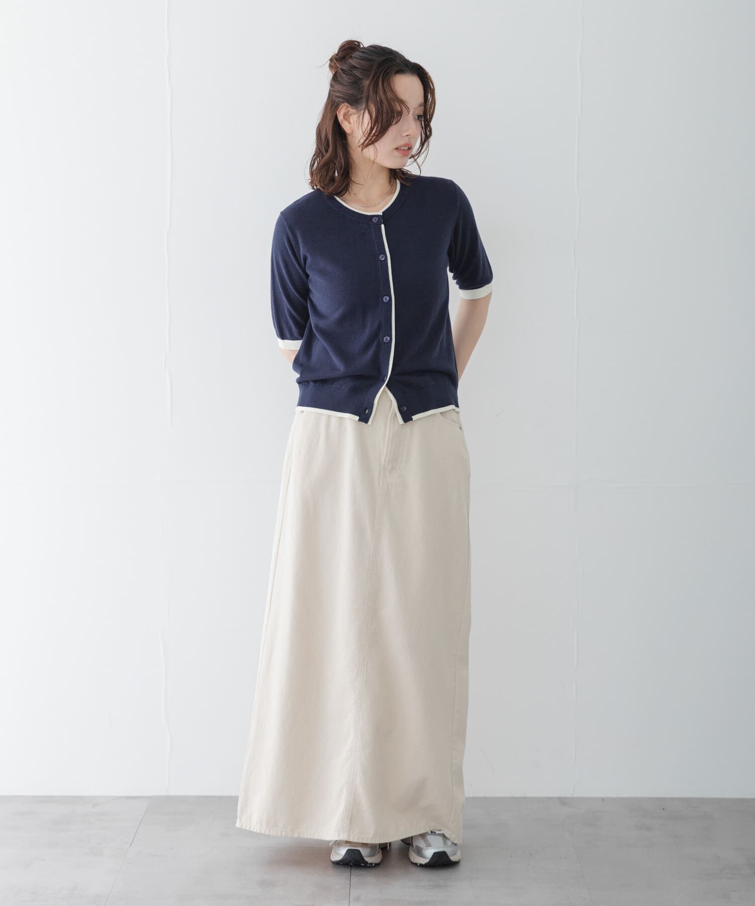 Sonny Label 「クールミスト配色クルーネックカーディガン」|カーディガン|