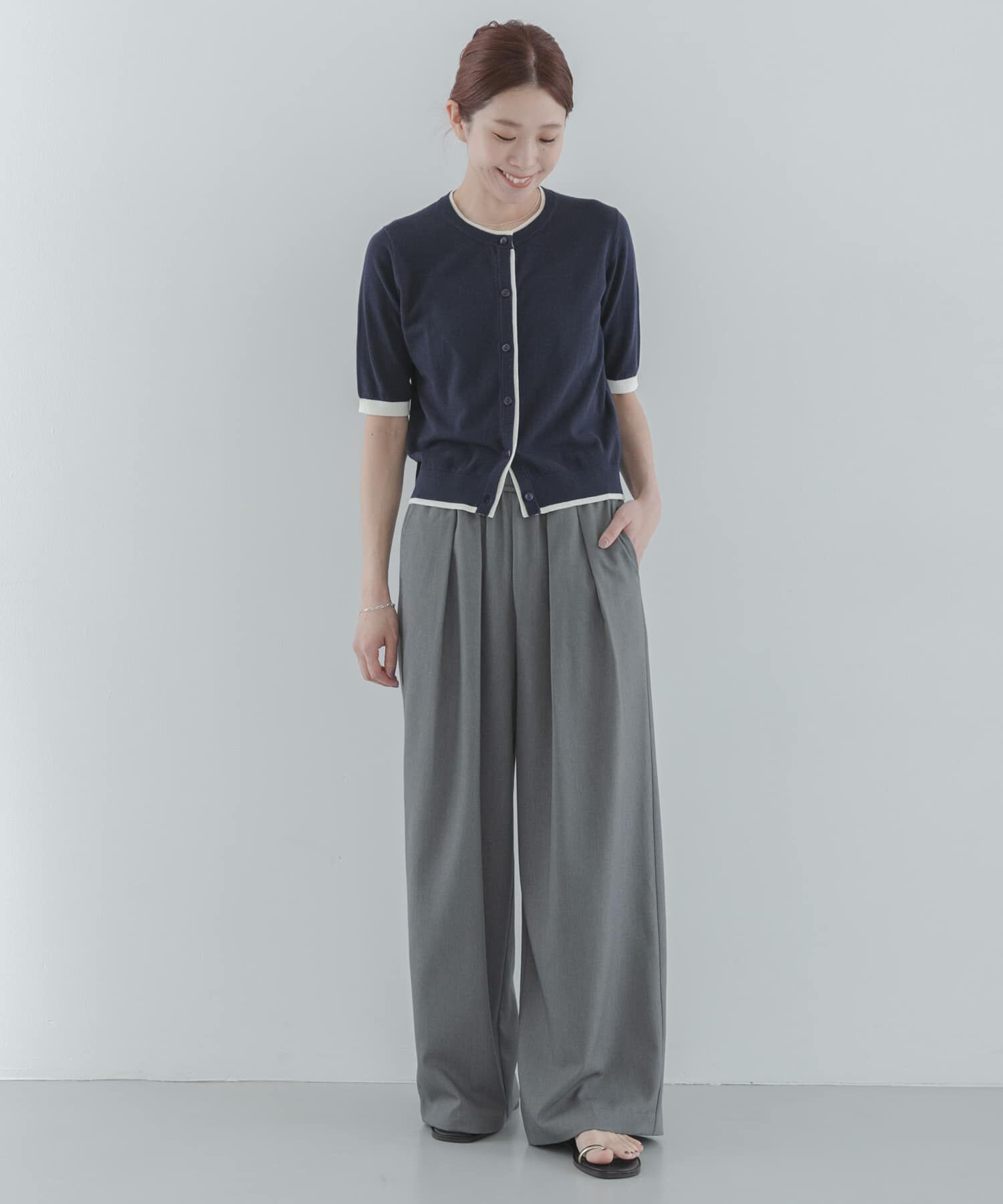 Sonny Label 「クールミスト配色クルーネックカーディガン」|カーディガン|