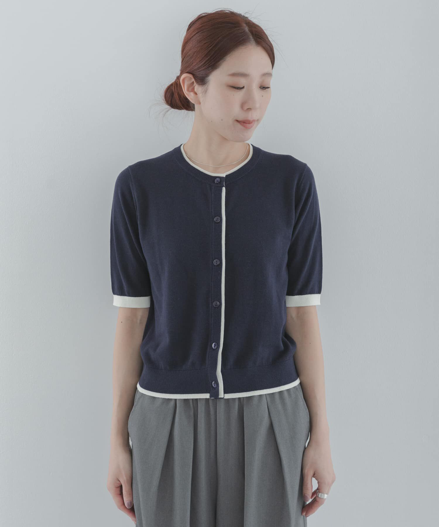Sonny Label 「クールミスト配色クルーネックカーディガン」|カーディガン|