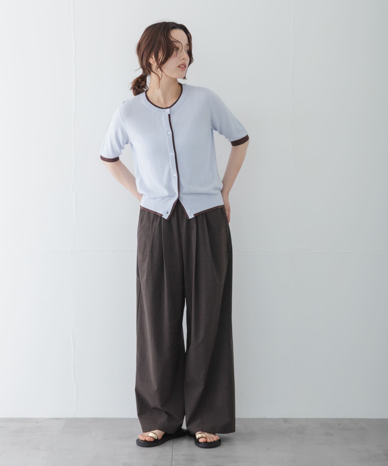 Sonny Label 「クールミスト配色クルーネックカーディガン」|カーディガン|