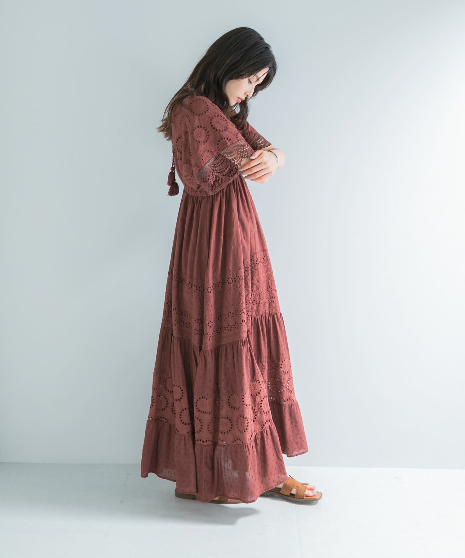 URBAN RESEARCH ROSSO「インドコットンエンブロイダリーワンピース」|ワンピース|