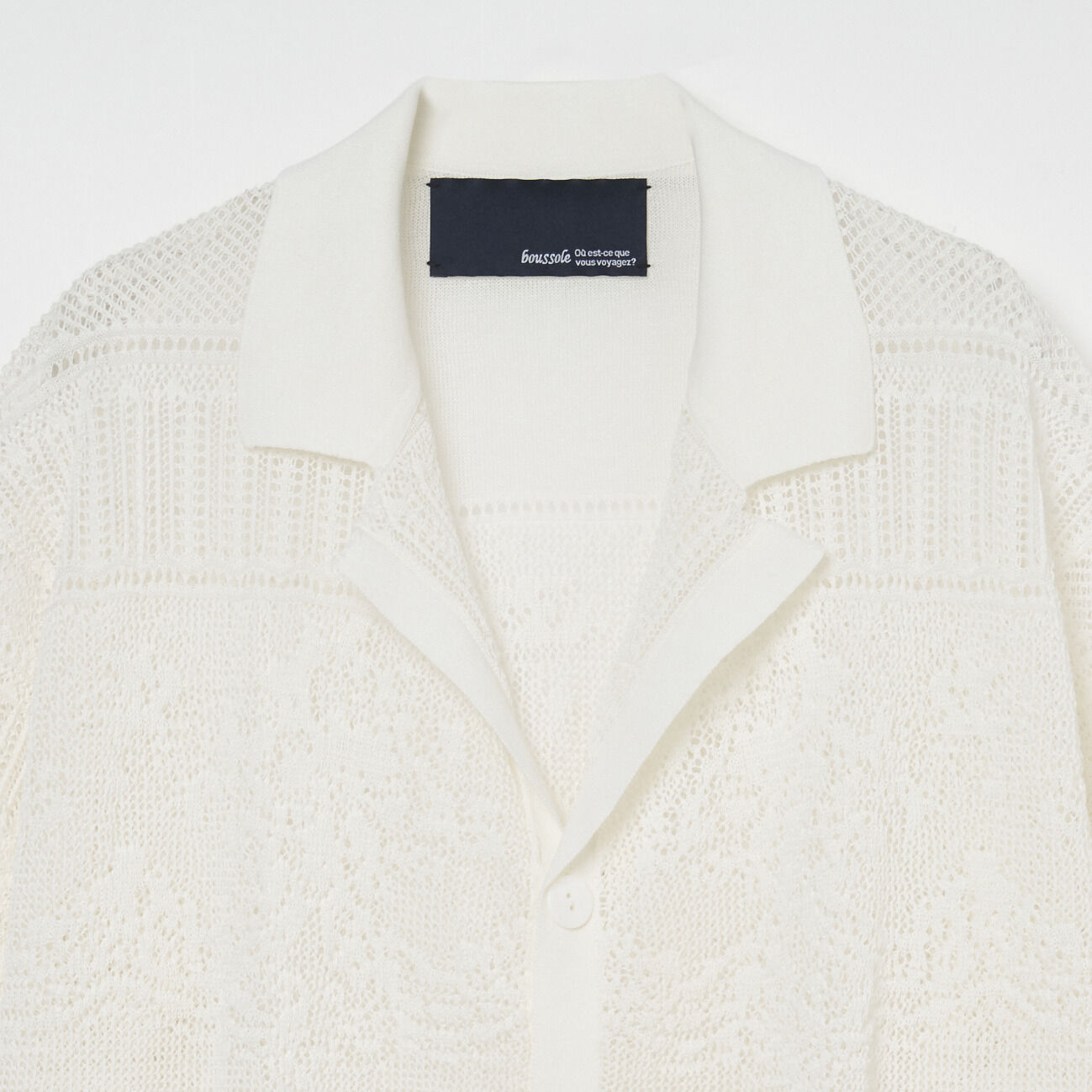  「boussole HALF SLEEVE  LACE CARDIGAN」|ニット・セーター|