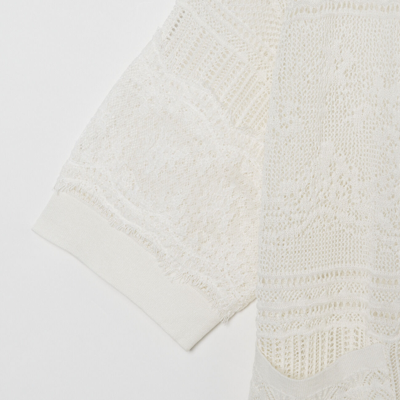  「boussole HALF SLEEVE  LACE CARDIGAN」|ニット・セーター|