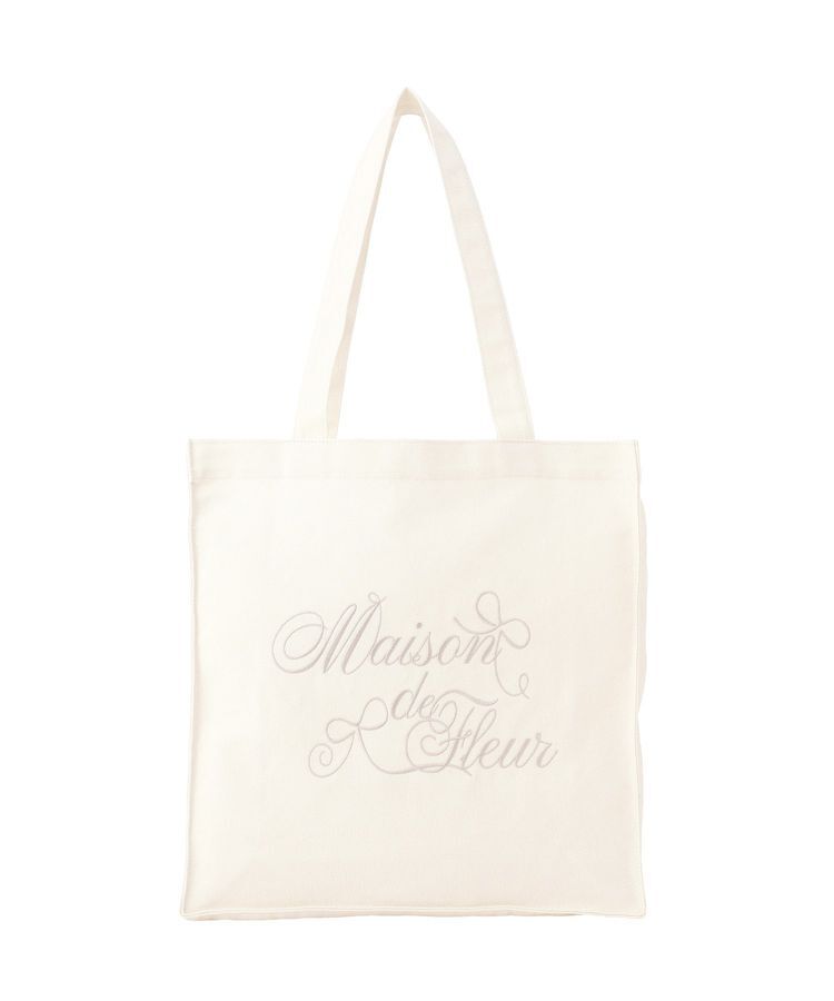 Maison de FLEUR「【A4対応】ブランドロゴ刺繍スクエアトートバッグ」|トートバッグ|